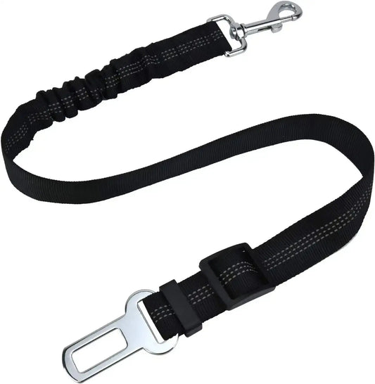 Ceinture de sécurité pour chien de haute qualité Ceinture de sécurité pour chien avec ceinture d'amortissement et ligne réfléchissante Longueur réglable Convient à tous les chiens
