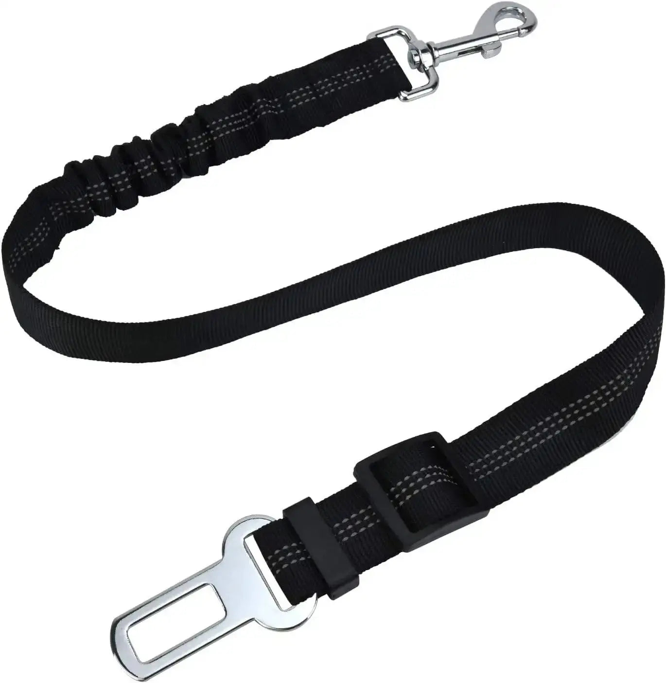 Ceinture de sécurité pour chien de haute qualité Ceinture de sécurité pour chien avec ceinture d'amortissement et ligne réfléchissante Longueur réglable Convient à tous les chiens