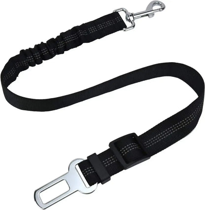 Ceinture de sécurité pour chien de haute qualité Ceinture de sécurité pour chien avec ceinture d'amortissement et ligne réfléchissante Longueur réglable Convient à tous les chiens