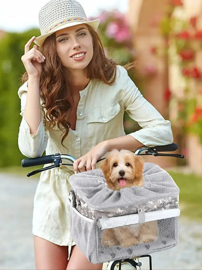 Panier de vélo pour chien – Porte-vélo amovible, respirant et confortable pour animaux de petite et moyenne taille 