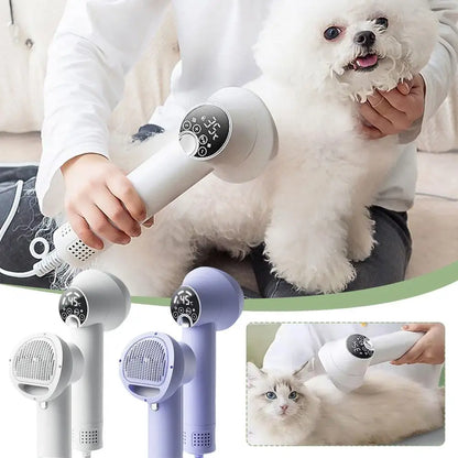 Pet Hair Dryer Hair-pulling Integrated Dogs Cats Temperature LED Hair Touch Quick Bathing Controllable Dryer Screen Drying F0L1