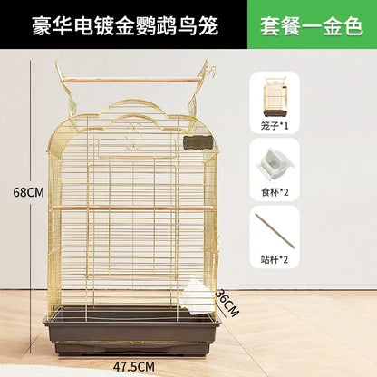 Cage spéciale pour perroquets Xuanfeng Reproduction Nest Grand tiroir pour un nettoyage facile Poignée pratique Cage à oiseaux durable