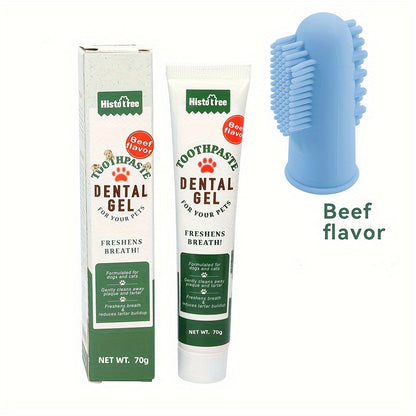 [Choix populaire] Lot de 2 brosses à dents et dentifrice en silicone pour chiens et chats - Soins bucco-dentaires doux, matériau durable
