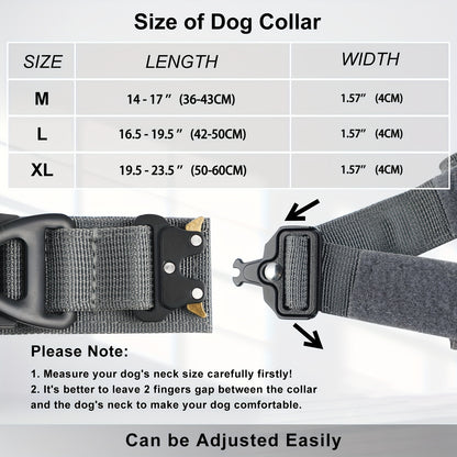 Tactical Dog Collar for AirTag – Heavy-Duty Nylon Collar for Medium to Large Dogs