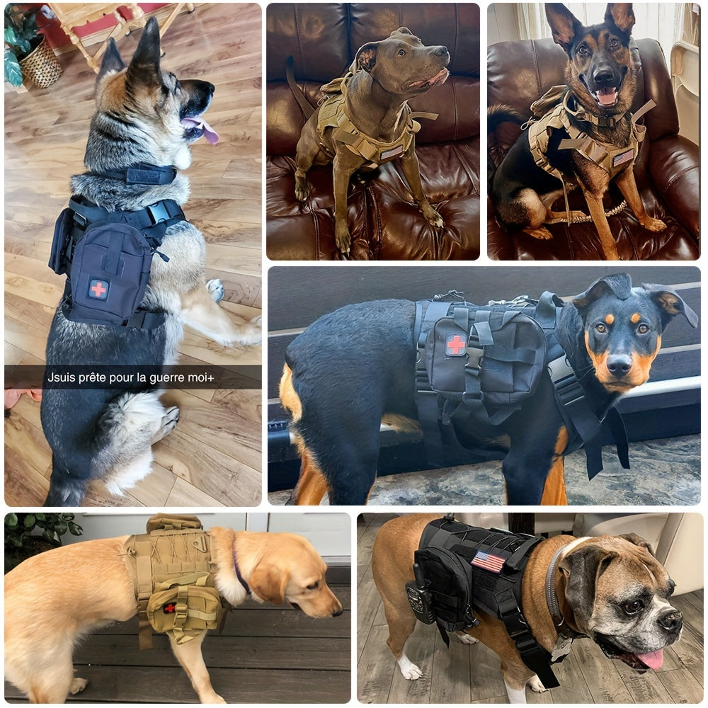 Harnais tactique pour grand chien – Gilet d’entraînement robuste pour races moyennes et grandes