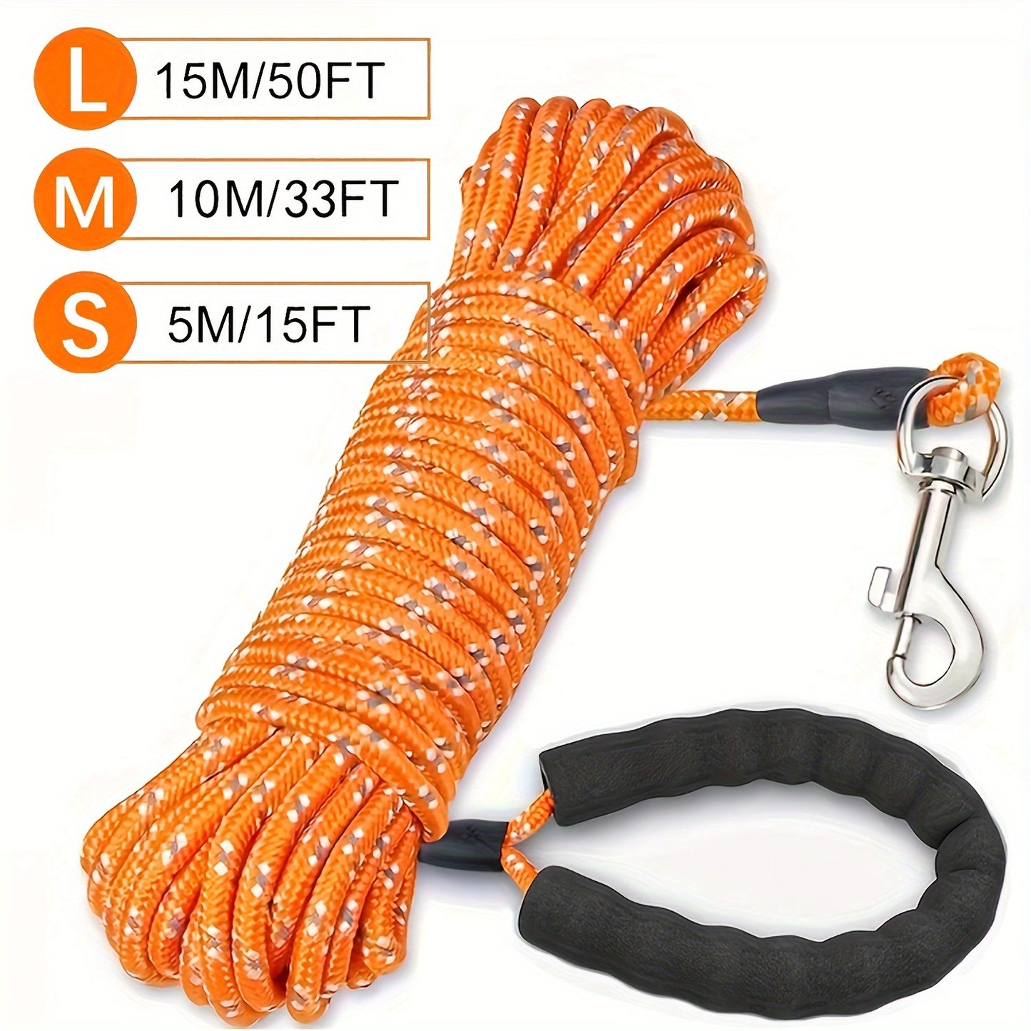 Laisse longue réfléchissante pour chiens de grande, moyenne et petite taille, pour s'entraîner à l'extérieur, marcher, jouer, camper ou dans la cour