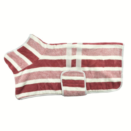Serviette de bain rayée à séchage rapide pour chien - Peignoir de séchage pour chien en polyester super absorbant et réglable - Parfait pour le bain, les promenades humides et la natation