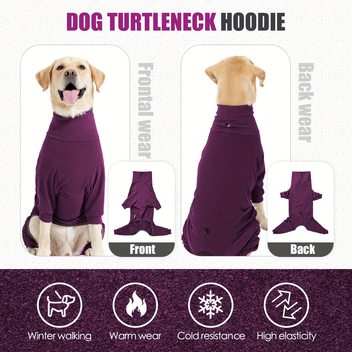 Pull à col roulé en tricot Ozy pour chien – Vêtement chaud pour animaux de compagnie pour les petites et très grandes races