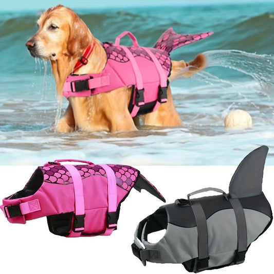 Maillot de bain pour animal de compagnie 1 pièce requin sirène, gilet de sauvetage pour chien, vêtements de bain pour chien, costume d'été pour chien, vêtements de maillot de bain
