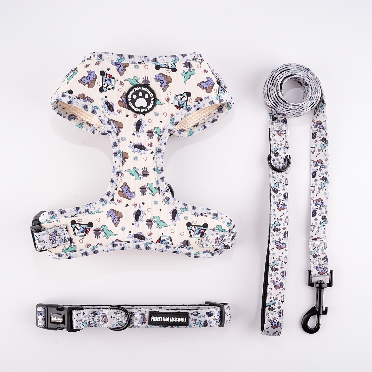 Ensemble harnais et laisse pour chien en tricot toutes saisons – Gilet de poitrine réglable et respirant avec boucle à pression