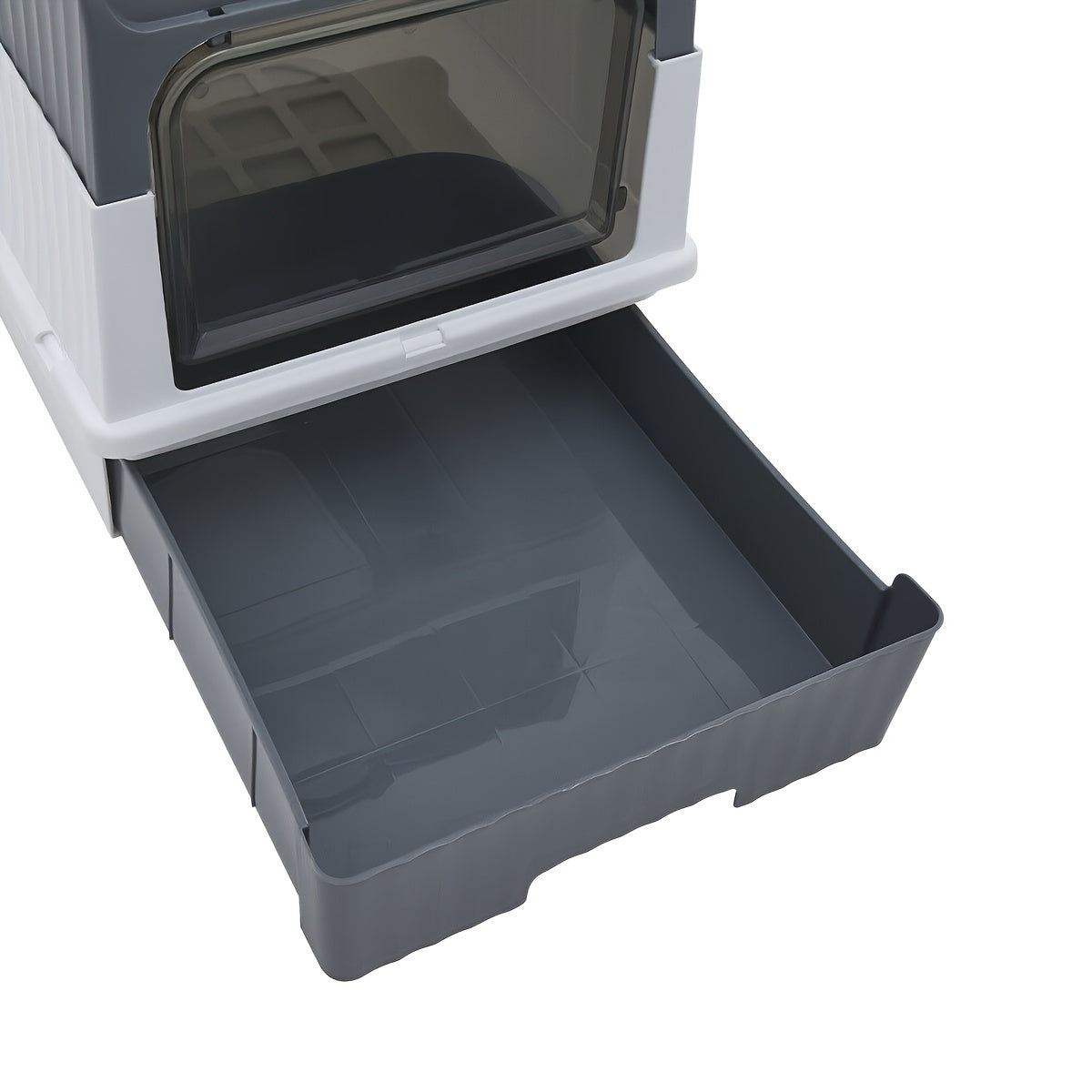 Bac à litière pour chat fermé avec tiroir, filtration d'air supérieure à double entrée, contrôle des odeurs anti-fuite, bac à litière rectangulaire en plastique pour chat avec pelle à litière incluse