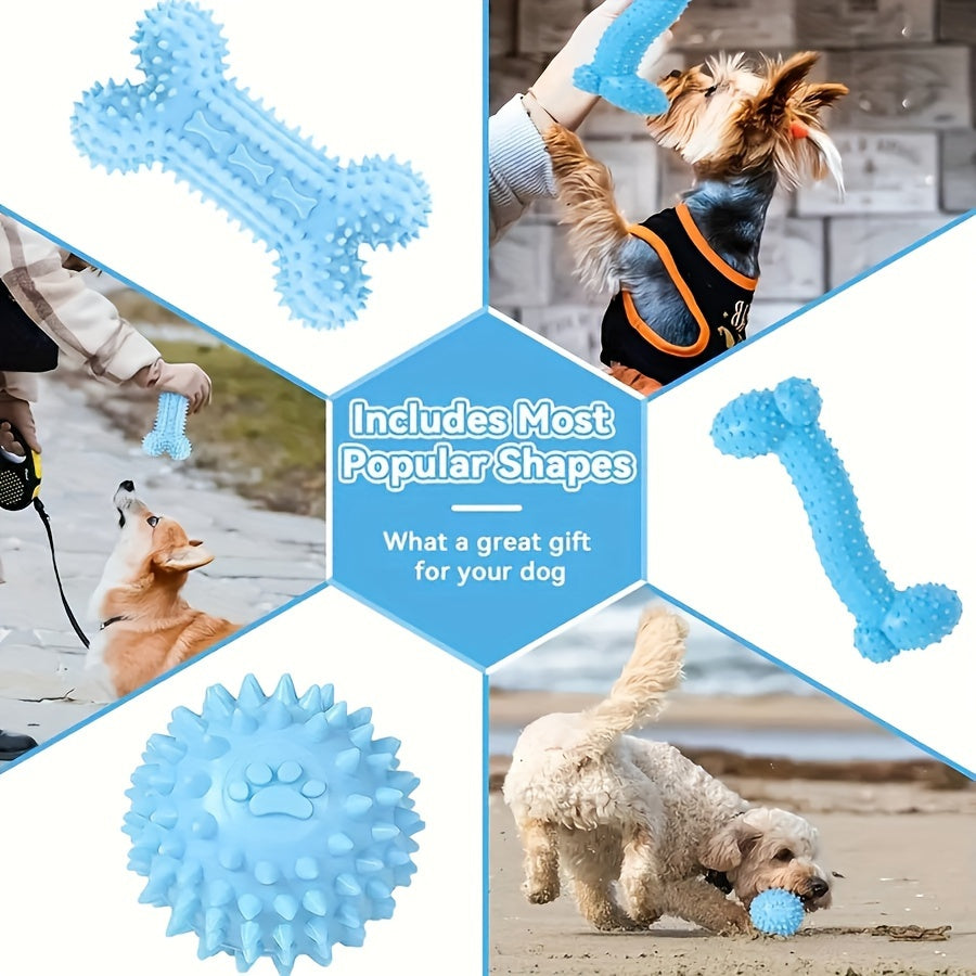 Lot de 6 jouets à mâcher pour chiots de petite taille et chiots, durables et non toxiques, jouets en caoutchouc pour la dentition et le nettoyage des dents