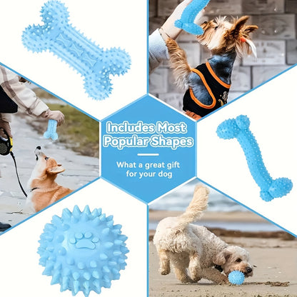 Lot de 6 jouets à mâcher pour chiots de petite taille et chiots, durables et non toxiques, jouets en caoutchouc pour la dentition et le nettoyage des dents