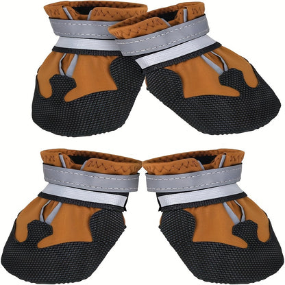 Lot de 4 bottes imperméables pour chien avec sangles réfléchissantes, gardez la patte de votre chien en sécurité et au sec