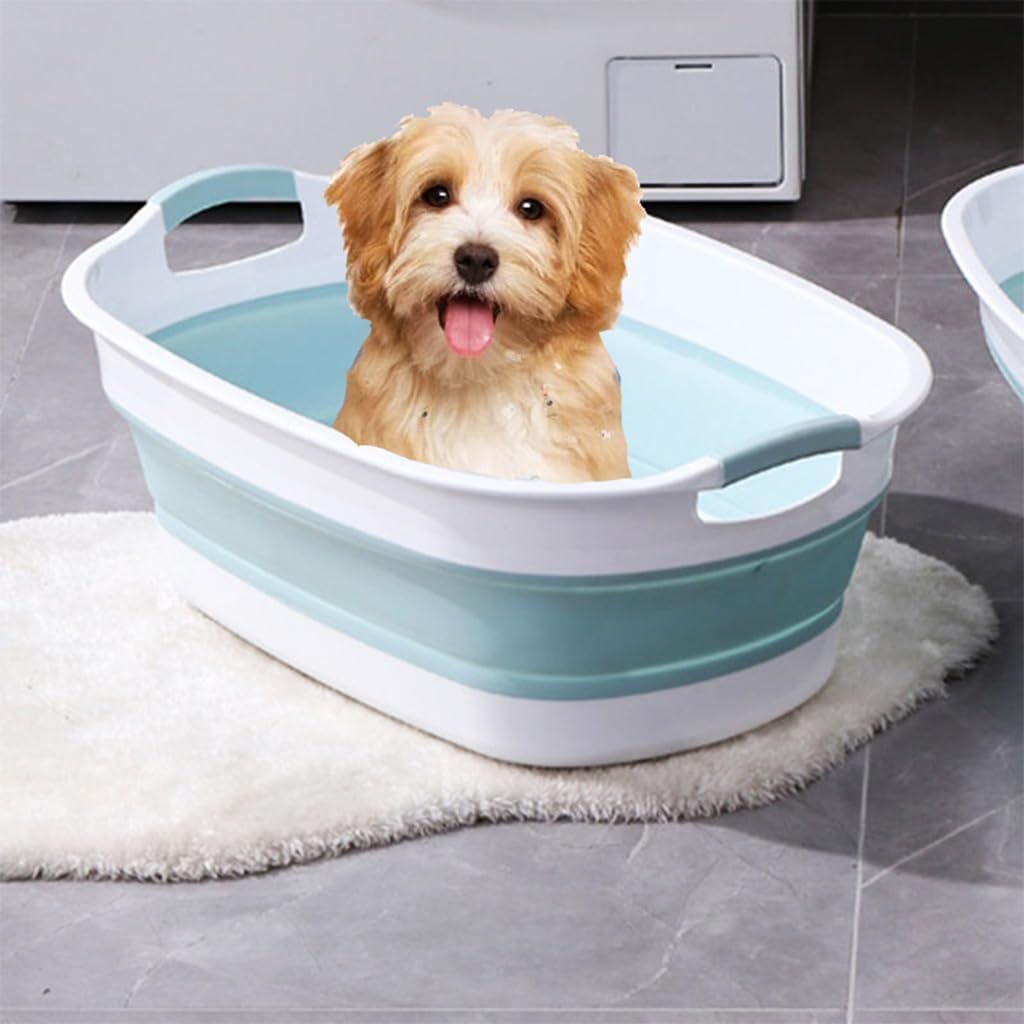 Baignoire pliable pour chien – Baignoire portable et robuste pour animaux de compagnie pour une utilisation en intérieur et en extérieur