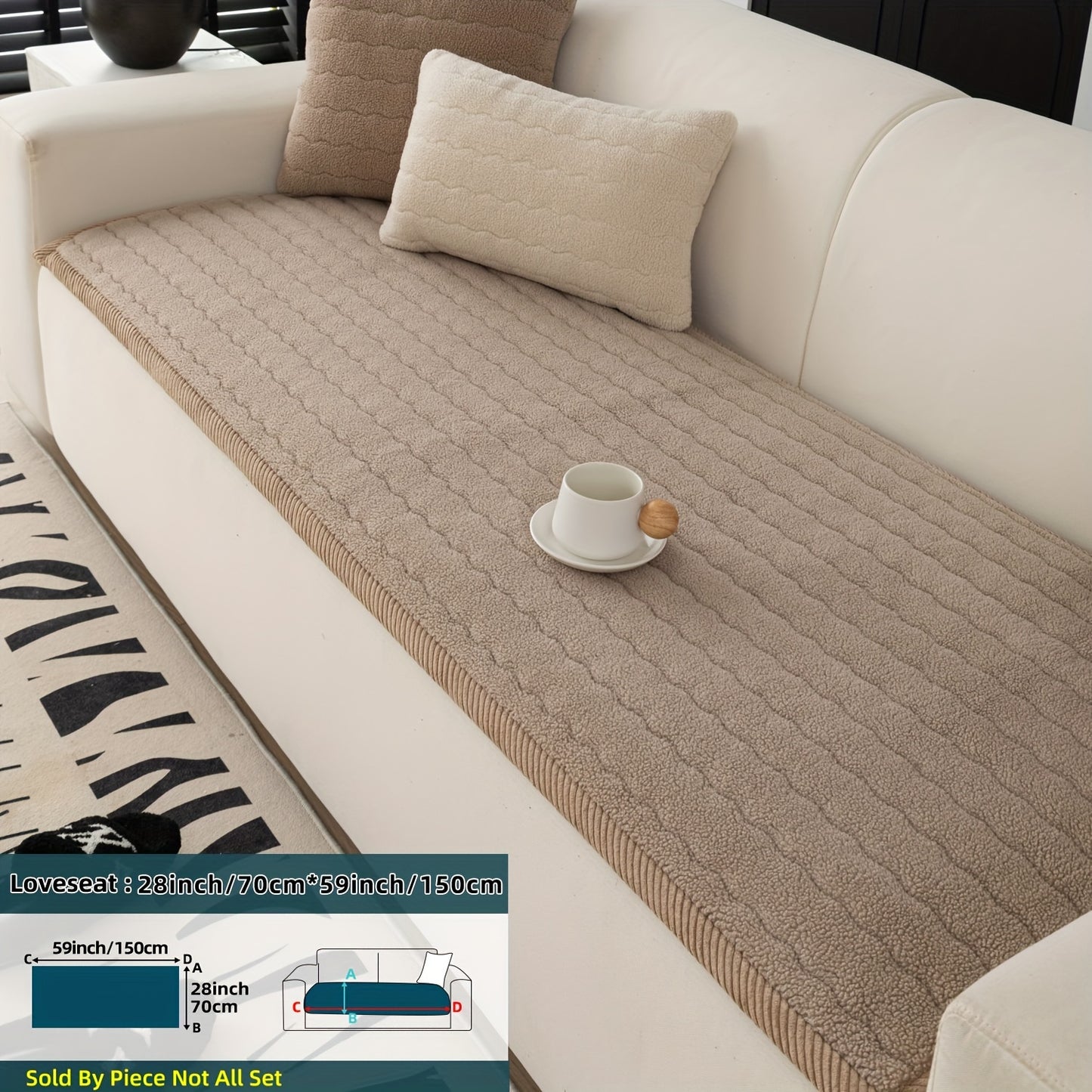 Bohemian Chic Plush Sofa Cover – Pet-Friendly, Non-Slip, Machine Washable Couch Protector