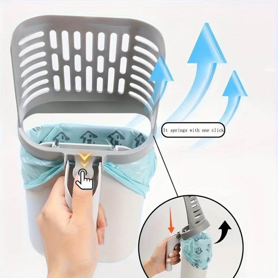 Pelle à litière pour chat en matériau PP avec distributeur de sacs à déchets intégré, tamis à pelle profonde robuste pour un nettoyage efficace, convient à toutes les races de chats - Outil d'entretien de litière pour animaux de compagnie