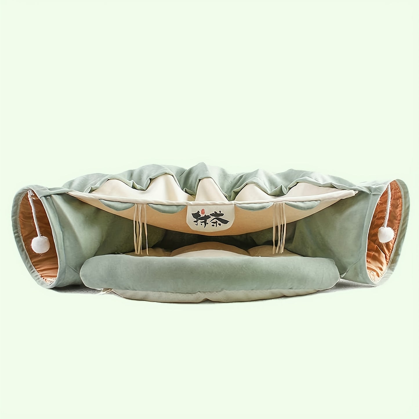 Tunnel pliable pour chat avec lit lavable – Jouet d'intérieur idéal pour les chats de petite et moyenne taille