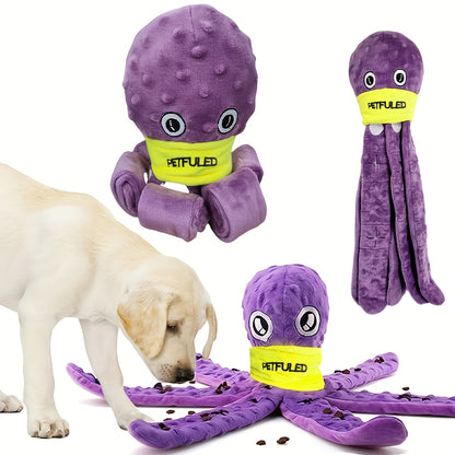 Jouet interactif à renifler en forme de pieuvre pour chiens – Jeu de puzzle à alimentation lente, à mâcher et à distribuer des friandises