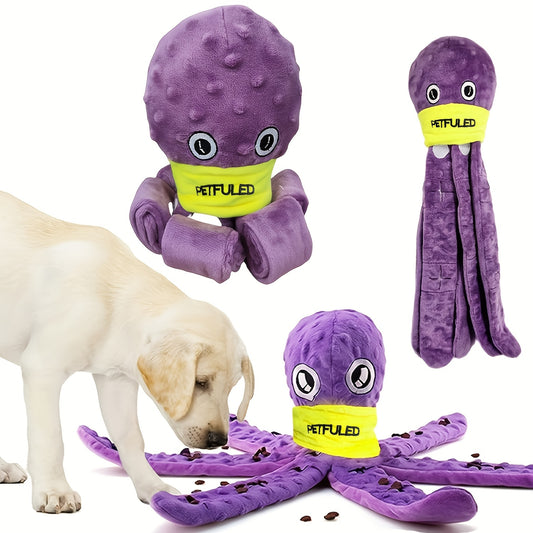 Jouet interactif à renifler en forme de pieuvre pour chiens – Jeu de puzzle à alimentation lente, à mâcher et à distribuer des friandises