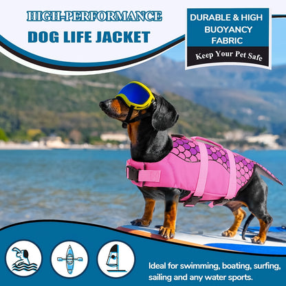 Maillot de bain pour animal de compagnie 1 pièce requin sirène, gilet de sauvetage pour chien, vêtements de bain pour chien, costume d'été pour chien, vêtements de maillot de bain