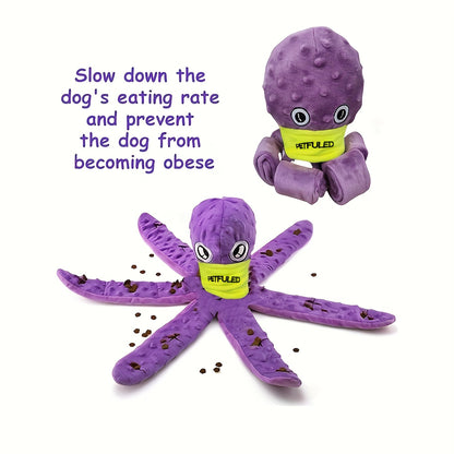 Jouet interactif à renifler en forme de pieuvre pour chiens – Jeu de puzzle à alimentation lente, à mâcher et à distribuer des friandises