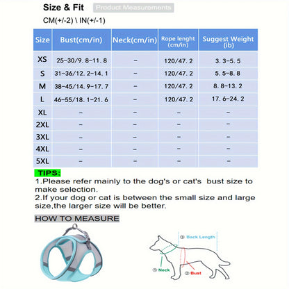 Harnais confortable et sûr pour animaux de compagnie – Gilet en maille souple avec bande réfléchissante pour petits chiens et chats