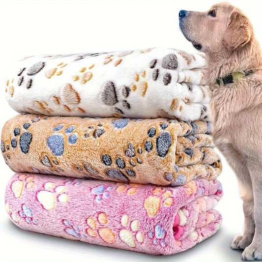 Lot de 3 couvertures pour animaux de compagnie pour chiens et chats – Fibre de polyester douce, lavable en machine, résistante aux taches avec motif chaud et confortable – Convient à toutes les tailles de chiens, du très petit au grand
