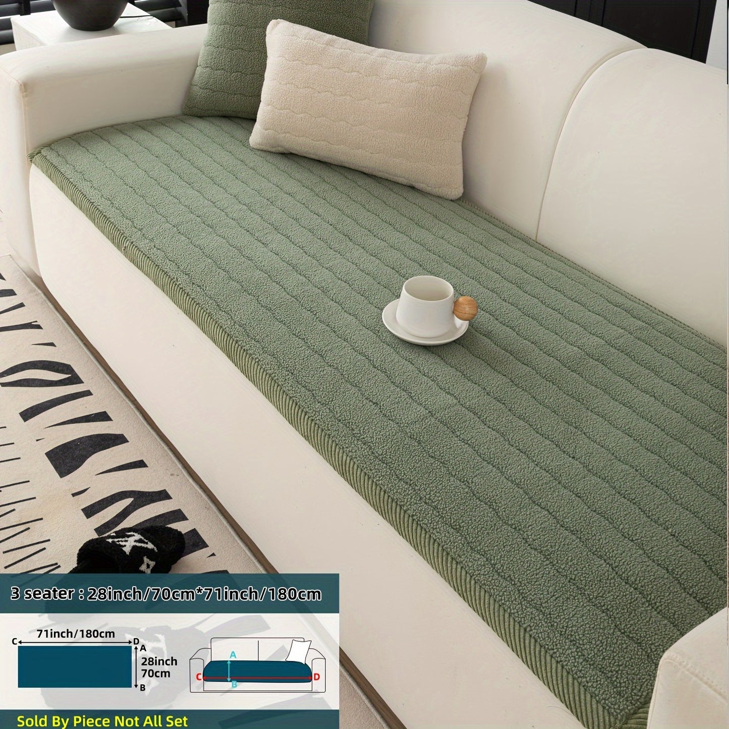 Bohemian Chic Plush Sofa Cover – Pet-Friendly, Non-Slip, Machine Washable Couch Protector