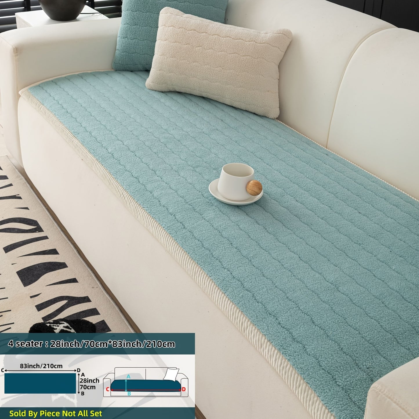 Bohemian Chic Plush Sofa Cover – Pet-Friendly, Non-Slip, Machine Washable Couch Protector