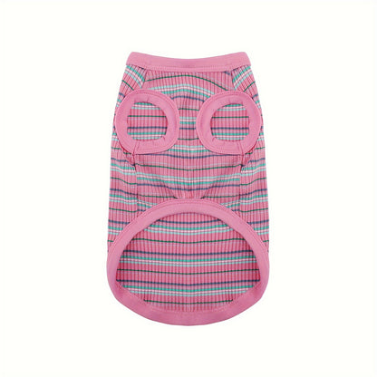 PAIAITE Gilet pour chien côtelé – T-shirt à enfiler 100 % rayonne pour petites races, tenue pour chiot Chihuahua (rose)