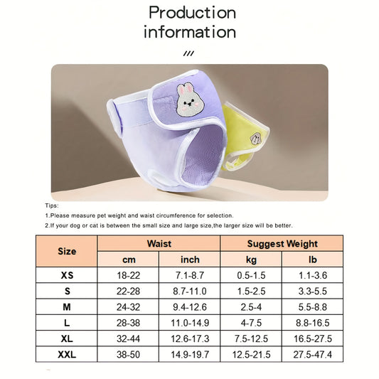 Culottes hygiéniques pour chiennes – Sous-vêtements menstruels à motifs de dessins animés pour chiennes, coussinets pour cycle de chaleur et protection post-opératoire