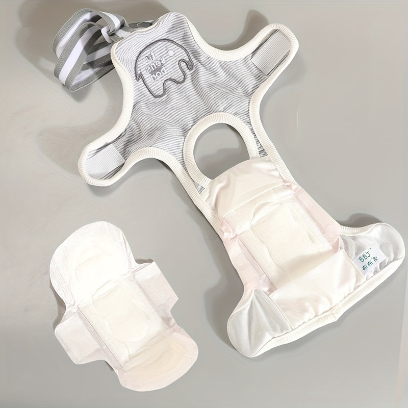 Couches lavables à rayures pour chiens de petite race - Style bande ventrale confortable, culotte menstruelle en polyester toutes saisons pour animaux de compagnie 