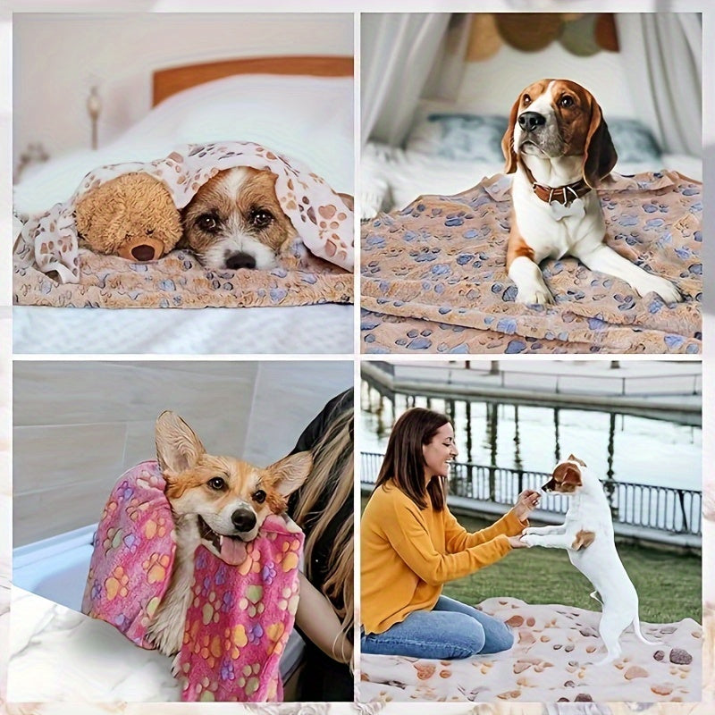 Lot de 3 couvertures pour animaux de compagnie pour chiens et chats – Fibre de polyester douce, lavable en machine, résistante aux taches avec motif chaud et confortable – Convient à toutes les tailles de chiens, du très petit au grand