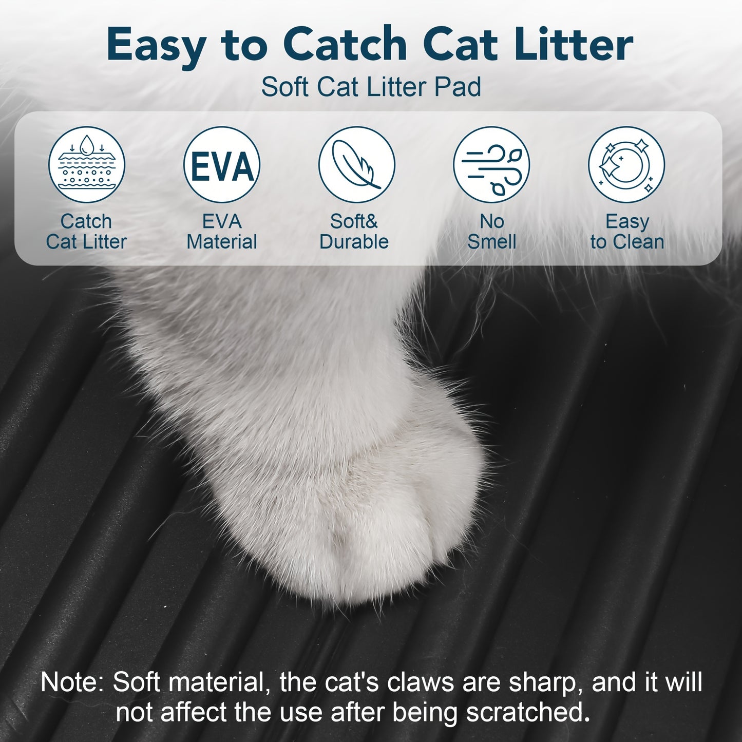 Tapis de litière pour chat – Grand bac à litière imperméable et lavable pour des sols propres
