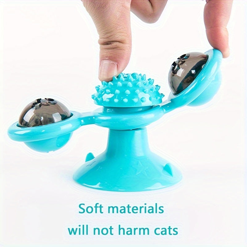 Moulin à vent rotatif pour chat – Jouet interactif et amusant
