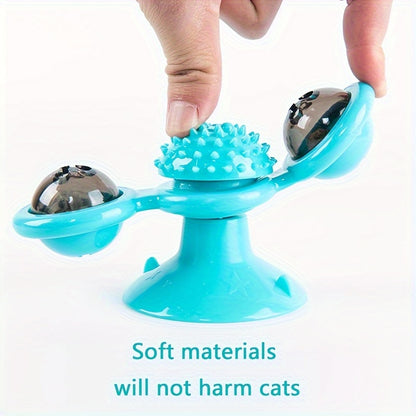 Moulin à vent rotatif pour chat – Jouet interactif et amusant