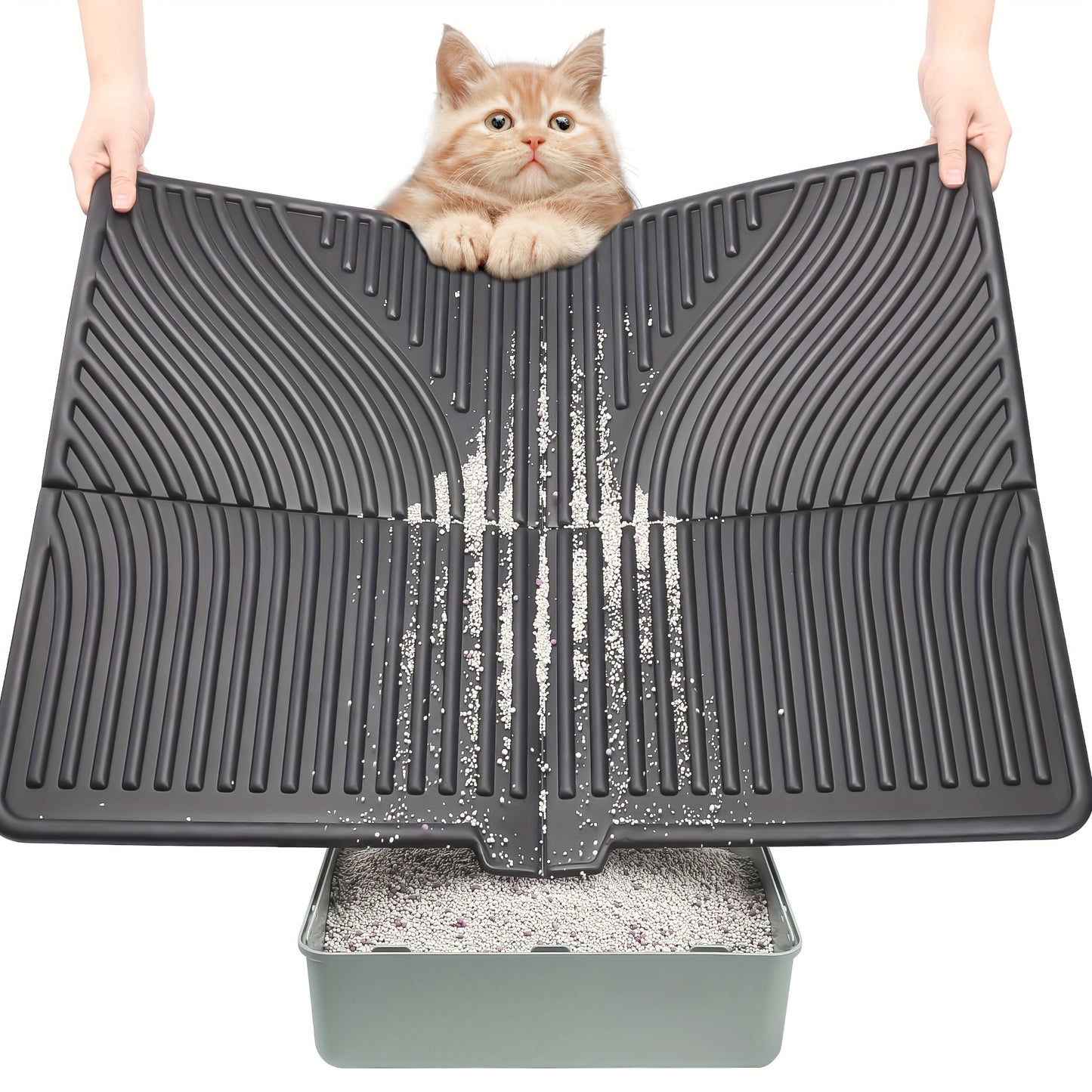 Tapis de litière pour chat – Grand bac à litière imperméable et lavable pour des sols propres
