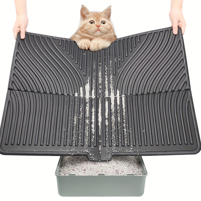 Tapis de litière pour chat – Grand bac à litière imperméable et lavable pour des sols propres
