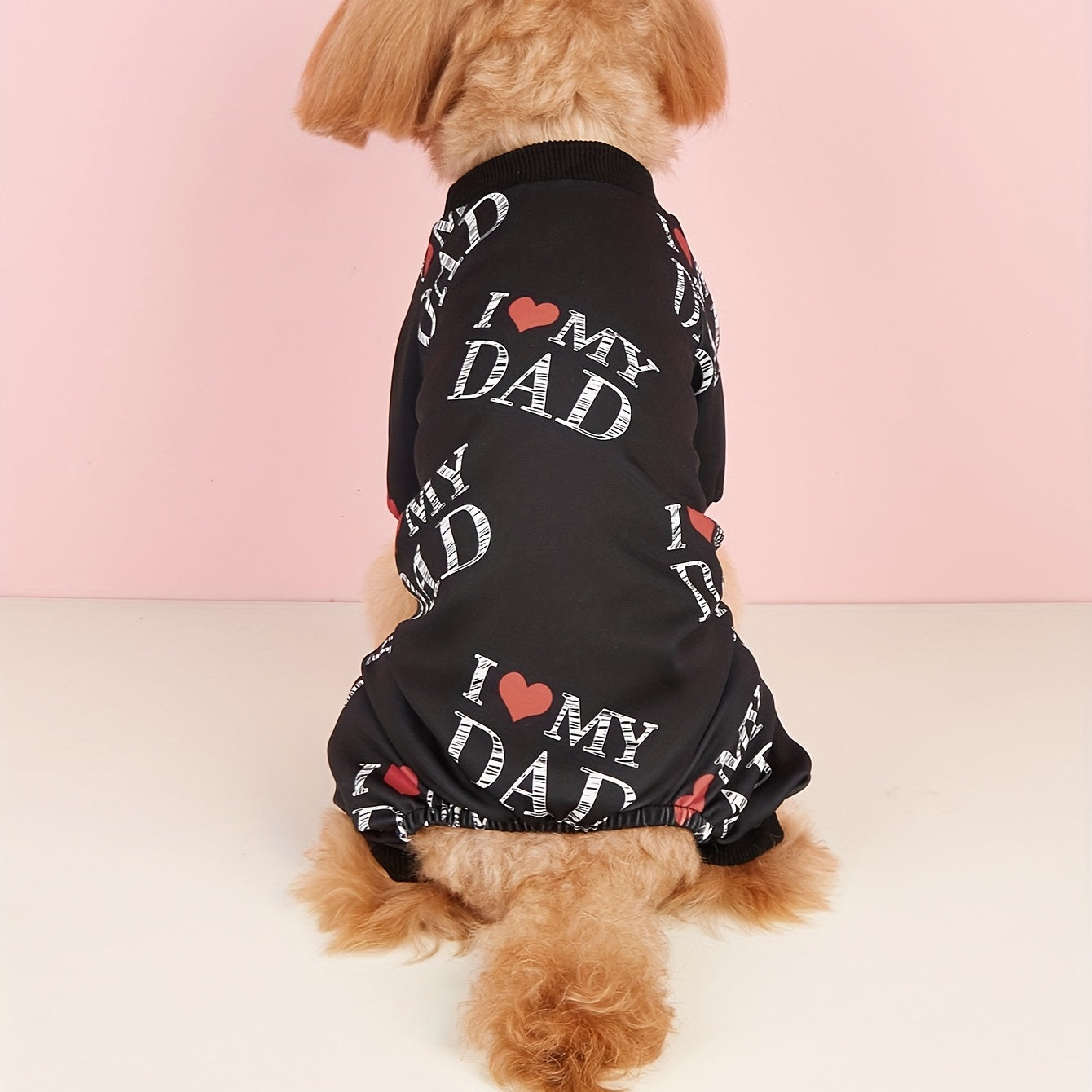 Vêtements d'été pour animaux de compagnie I Love Mom I Love Dad Print Vêtements pour chiens Combinaison pour chiens Pyjama pour chats pour petits, moyens et grands chiens
