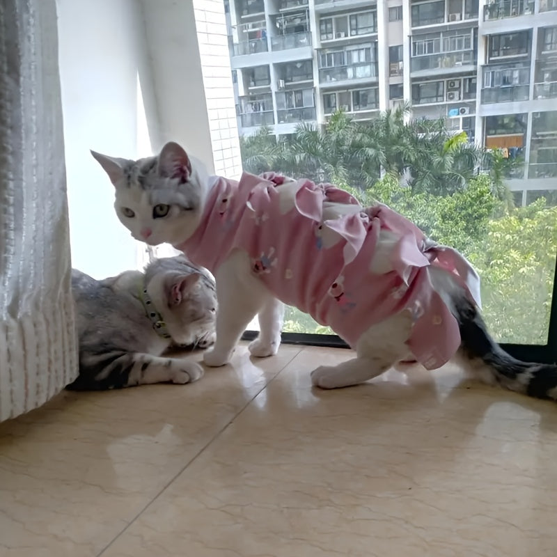Verstellbarer postoperativer Genesungsanzug für Katzen – Alternative zum elisabethanischen Kragen zum Schutz von Wunden und bei Hautkrankheiten