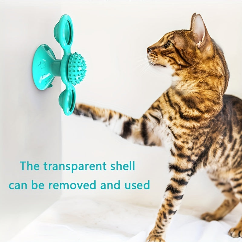 Moulin à vent rotatif pour chat – Jouet interactif et amusant