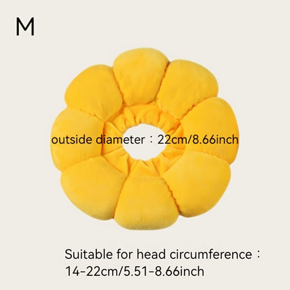Soft Touch | Verstellbares Sonnenblumen-Halsband für Katzen und kleine Hunde – weiches Polyester, Cartoon-Design, Anti-Leck- und Kratzschutzkegel mit sicherem Schnallenriemen, Haustierhalsband 