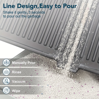 Tapis de litière pour chat – Grand bac à litière imperméable et lavable pour des sols propres