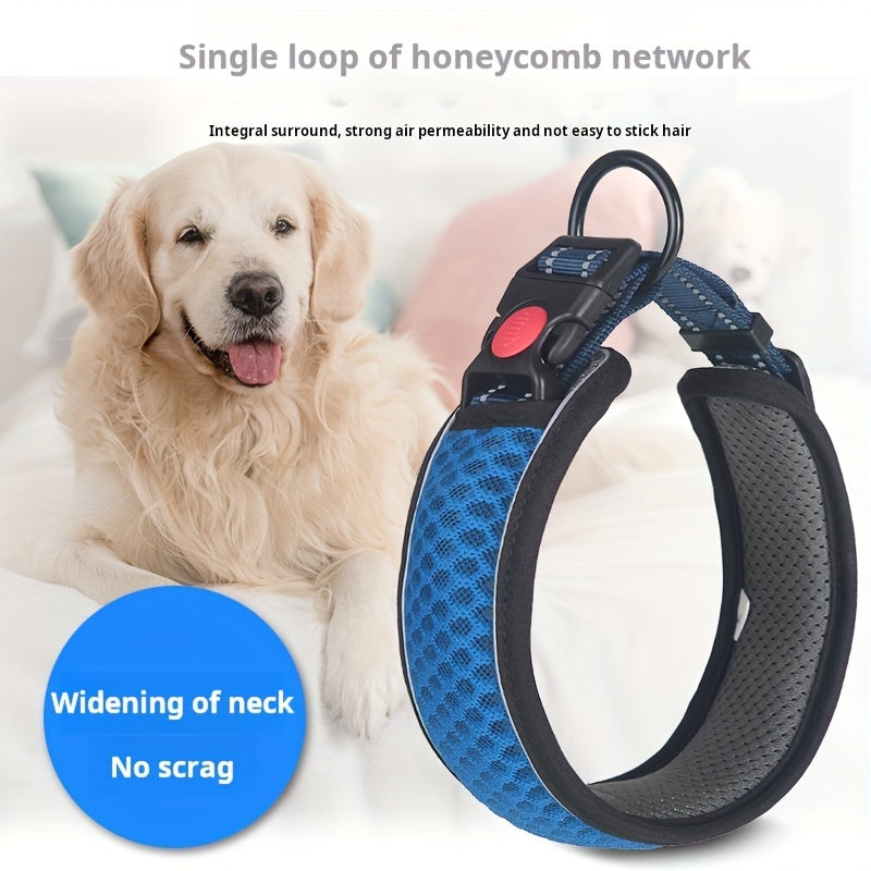 Collier réfléchissant réglable pour chien avec sangle de cou rembourrée – Respirant, à dégagement rapide et sans danger la nuit