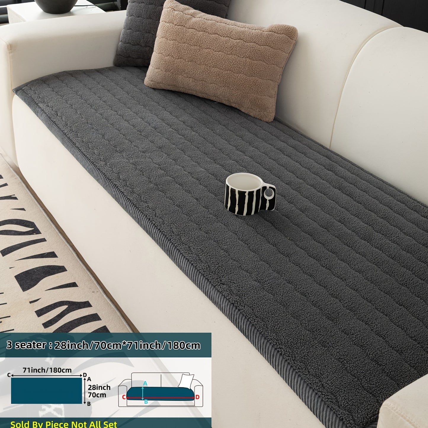 Bohemian Chic Plush Sofa Cover – Pet-Friendly, Non-Slip, Machine Washable Couch Protector