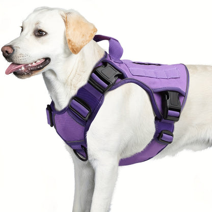 Adjustable No-Pull Tactical Dog Harness – Reflective Military Vest with Handle for Large Dogs