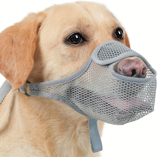 Muselière pour chien en maille respirante – Masque de sécurité confortable anti-aboiements et morsures pour animaux de compagnie