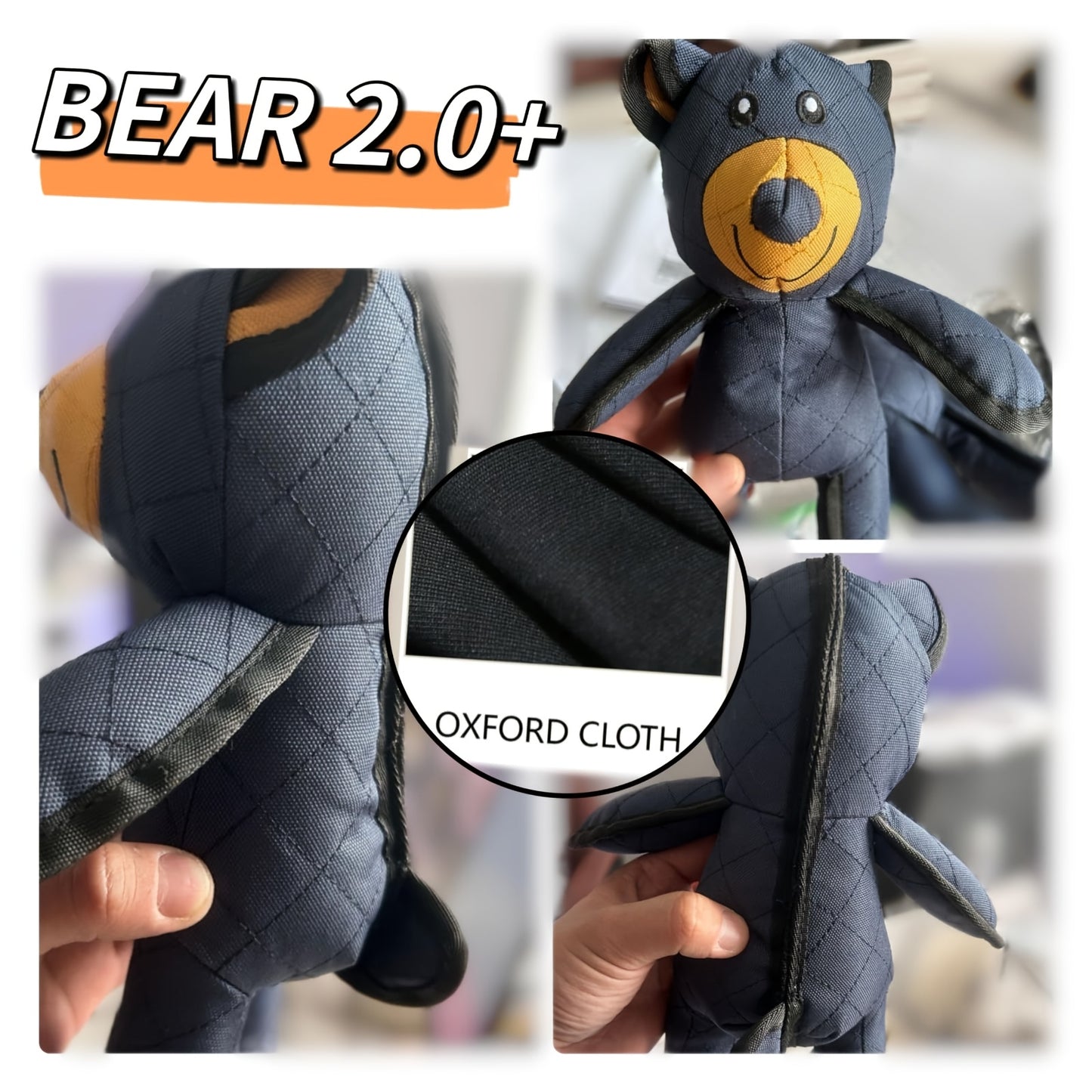 1 jouet durable pour chien en forme d'ours, peluche indestructible pour les gros mâcheurs, compagnon incassable et grinçant pour les mâcheurs agressifs, grande race recommandée