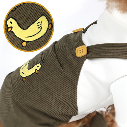 Combinaison pour chien à imprimé canard chic – Tenue de créateur élégante et confortable pour les petites et grandes races